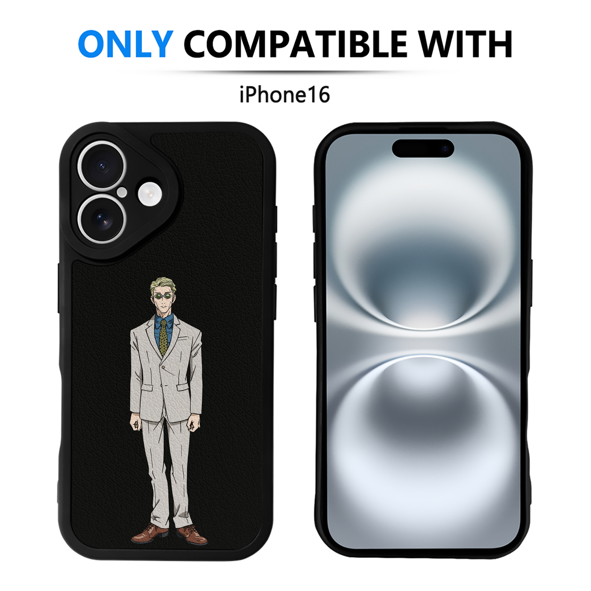 （画像用） 呪術廻戦 Jujutsu Kaisen 【iPhone 16シリーズ対応】シリコンスマホケース（レザー調） 材質：シリコン